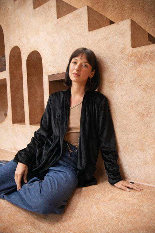 Joan Jacket - Black Velvet