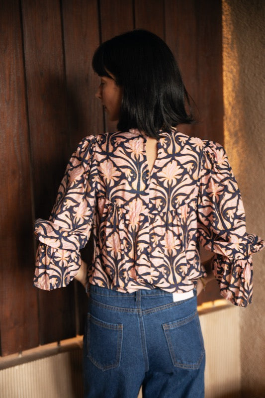 Leo Blouse - Art Deco Flower