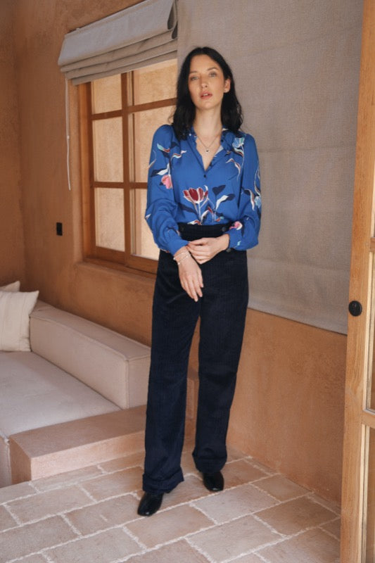Joyce Blouse - Blue Magnolias