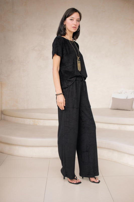 Nala Pants - Black Terry