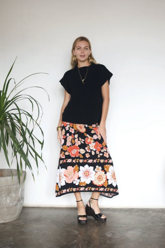 Mira Skirt - Bordered Floral