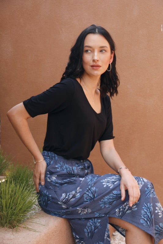 Trisha Skirt - Blue Leaf