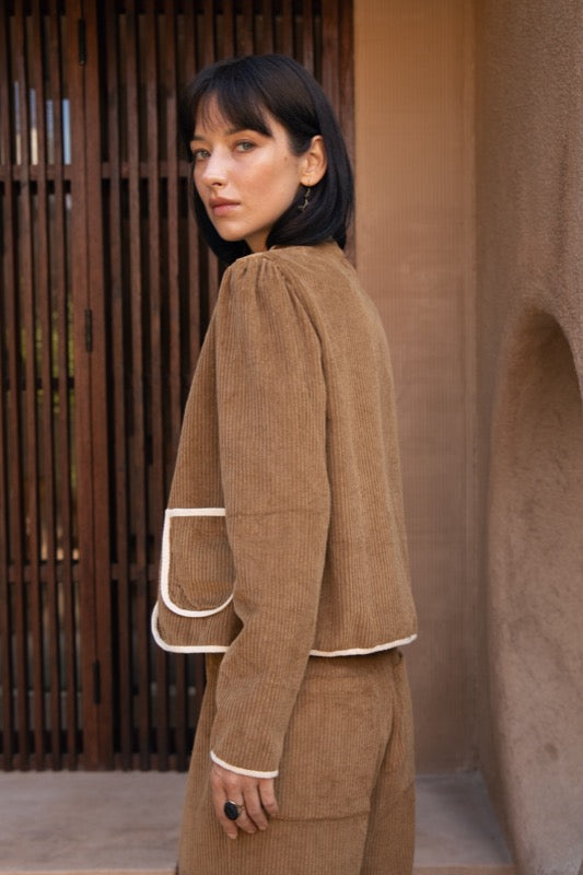 Faith Corduroy Jacket - Tan