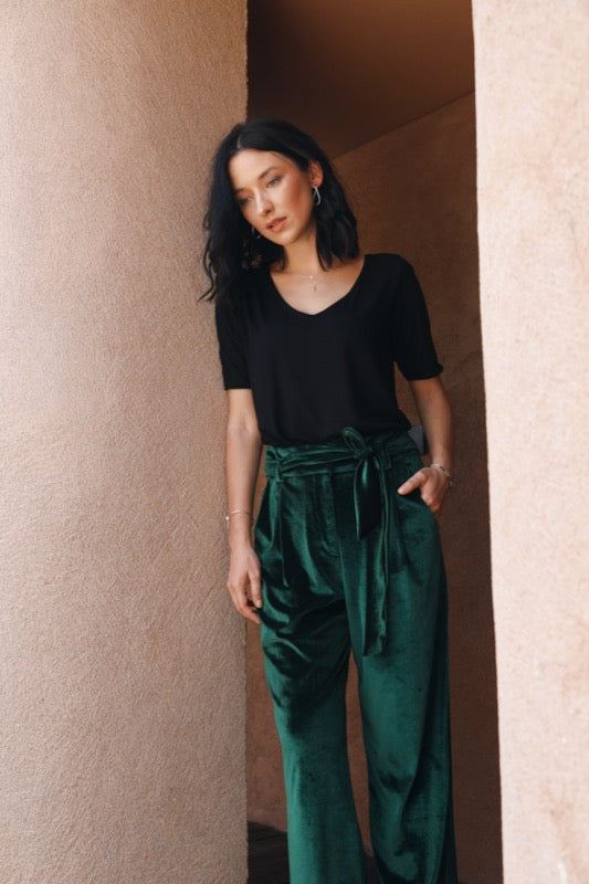 Candy V-Neck Top - Black'