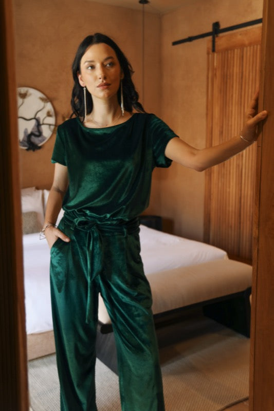 Marilyn Top - Wicked Green Velvet