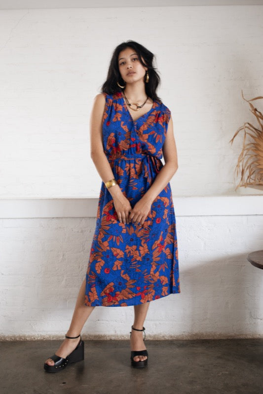 Karrina Dress Sleeveless - Blue Hawaii