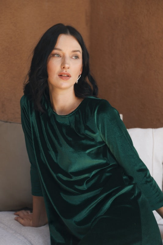 Leona Dress - Wicked Green Velvet