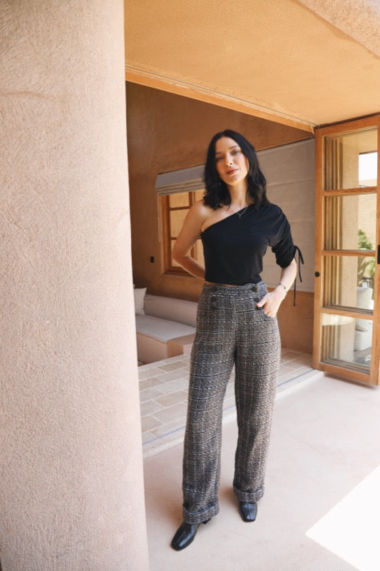 Donovan Pants - Tweed Grey, Black & White