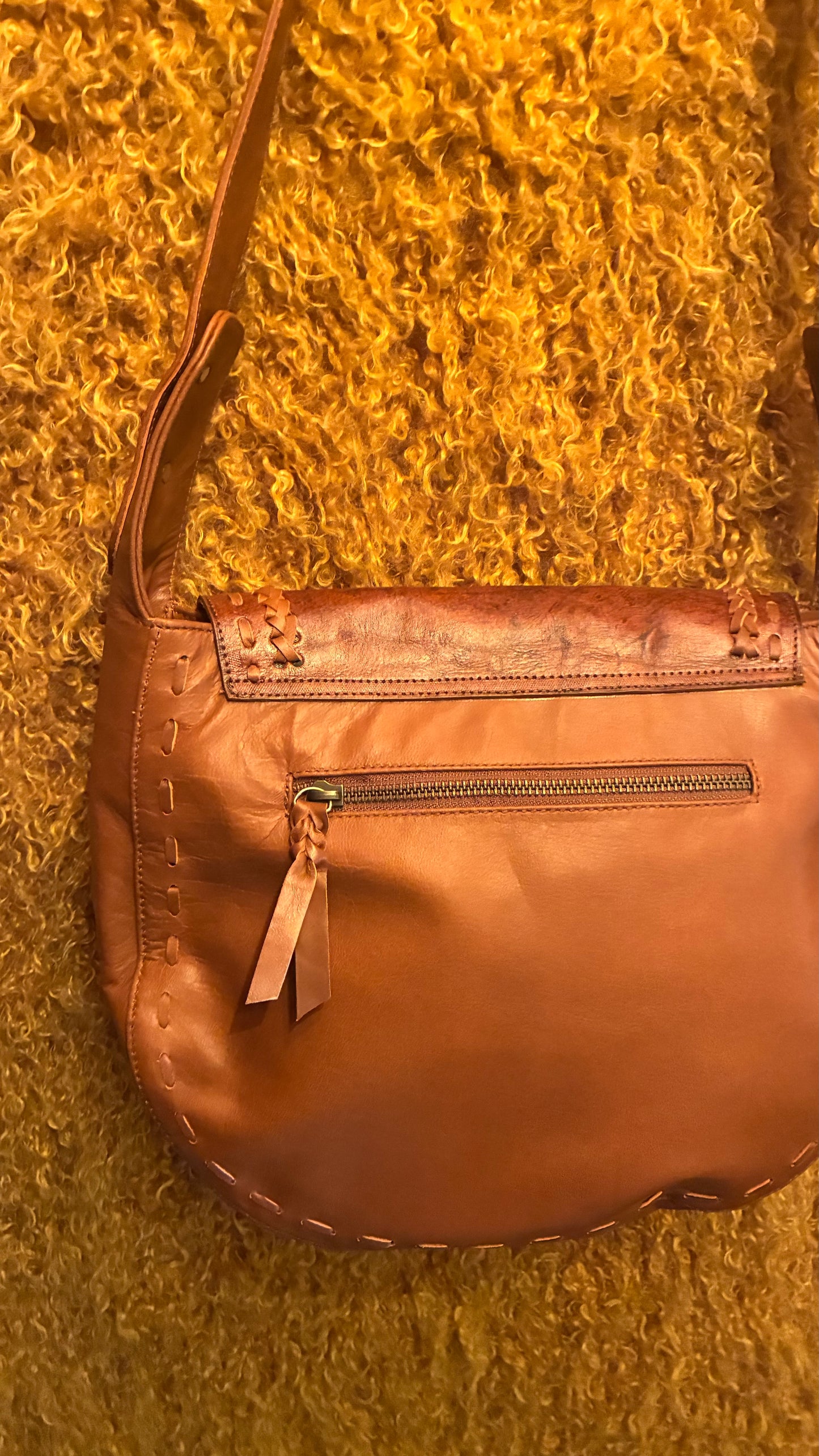 Kanika Bag - Tan & Turquoise