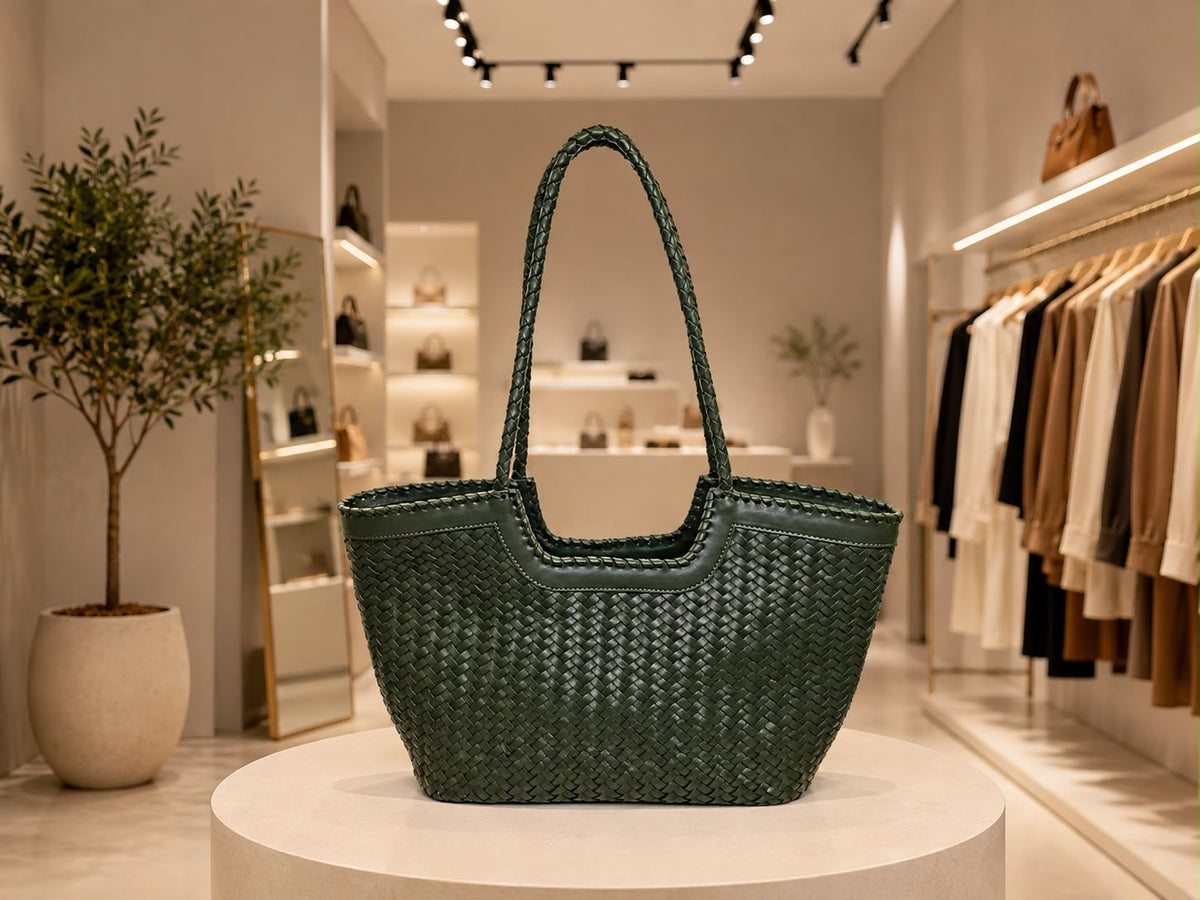 Anda Woven Tote Bag - Olive