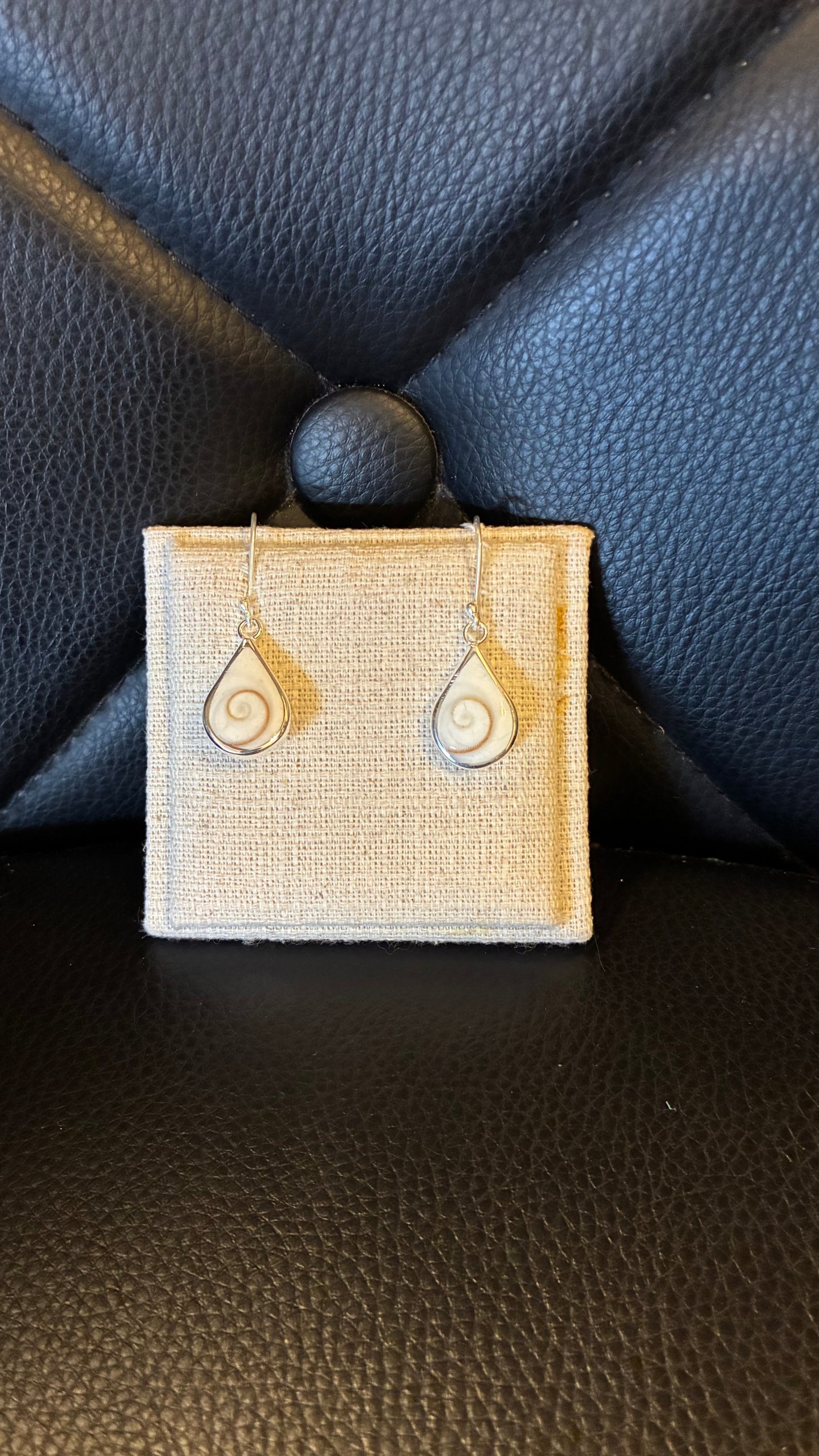 Shell Teardrop Earrings - Silver