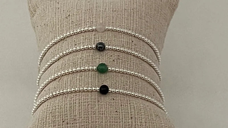 Grace Bracelet - Rose Quartz , Hematite, Jade, Black Onyx