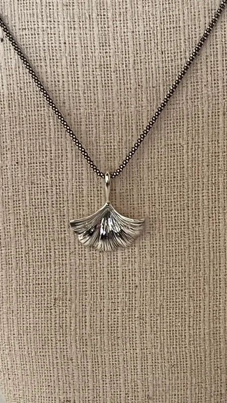 Fig Leaf Pendant - Blackened Silver