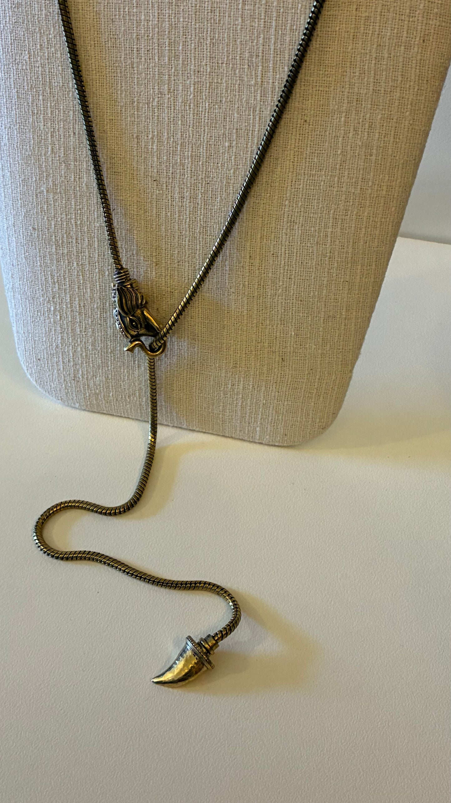 Elephant Lariat Necklace - Himalayan Brass