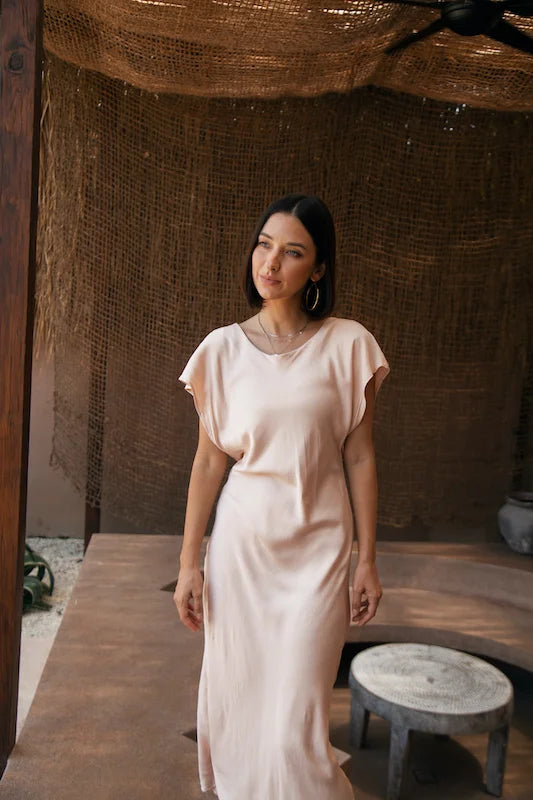 Shona Dress - Champagne Sateen