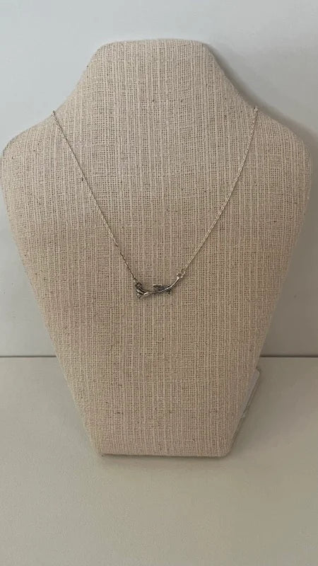 Rose Stem Pendant - Blackened Silver