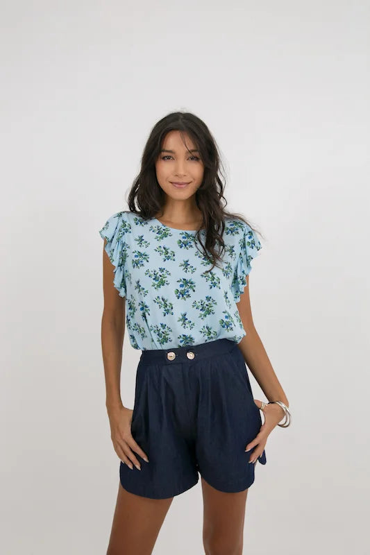 Laguna Top - Blue Danube Floral