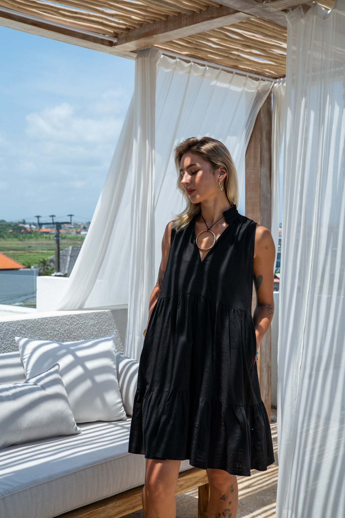 Forgotten Dress - Black Linen