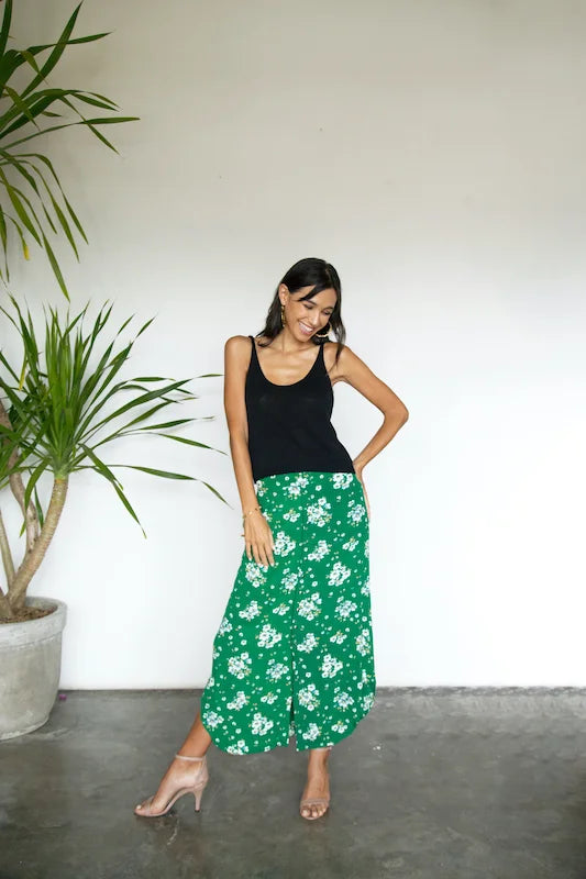 Maureen Skirt - Vintage Green Floral