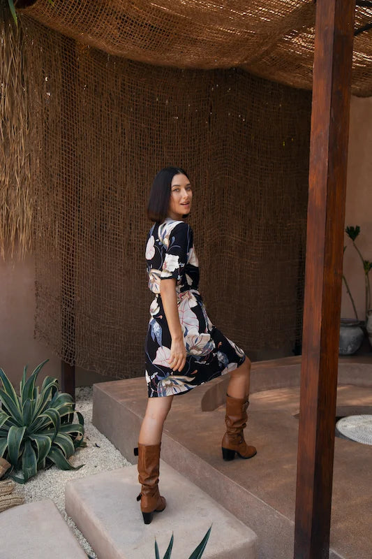 Olive Wrap Dress - Large Lily