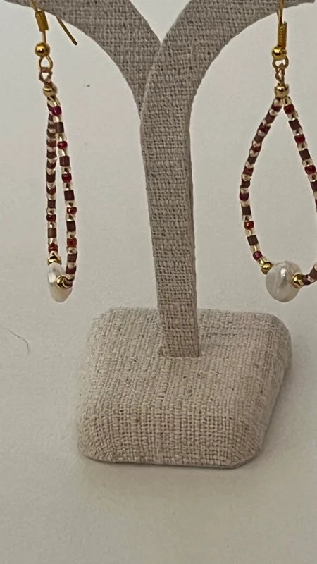 Devibe Pearl Dangles - Plum