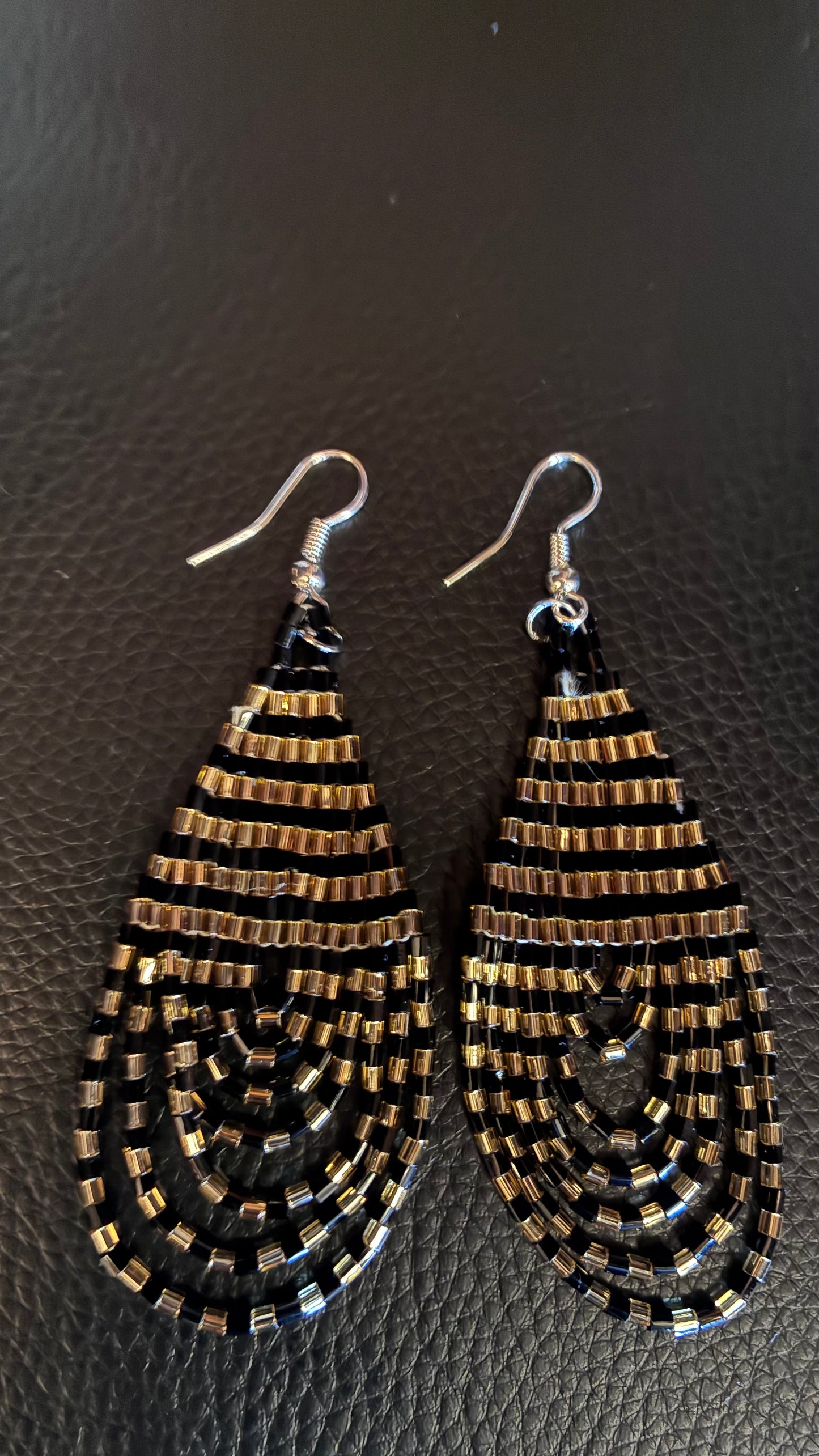 Chandelier Earrings - Gold & Black