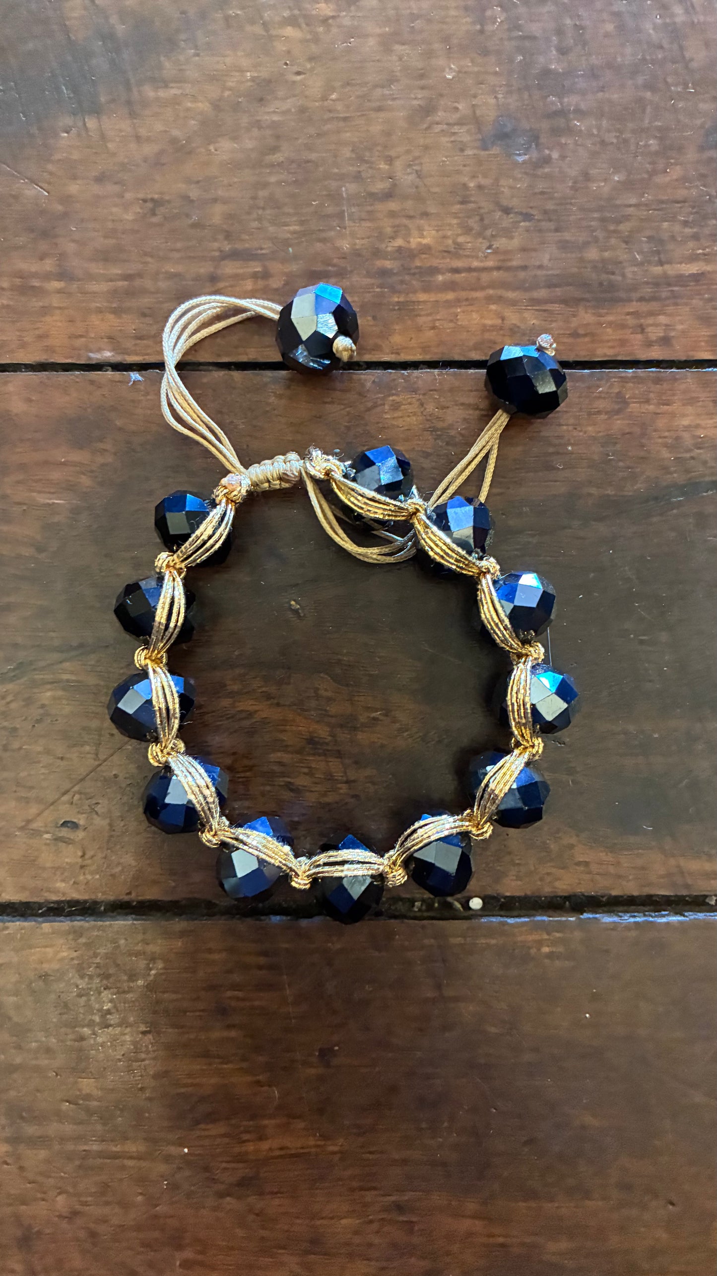 Gold & Precious Stones Bracelet - Topaz/Garnet/Black