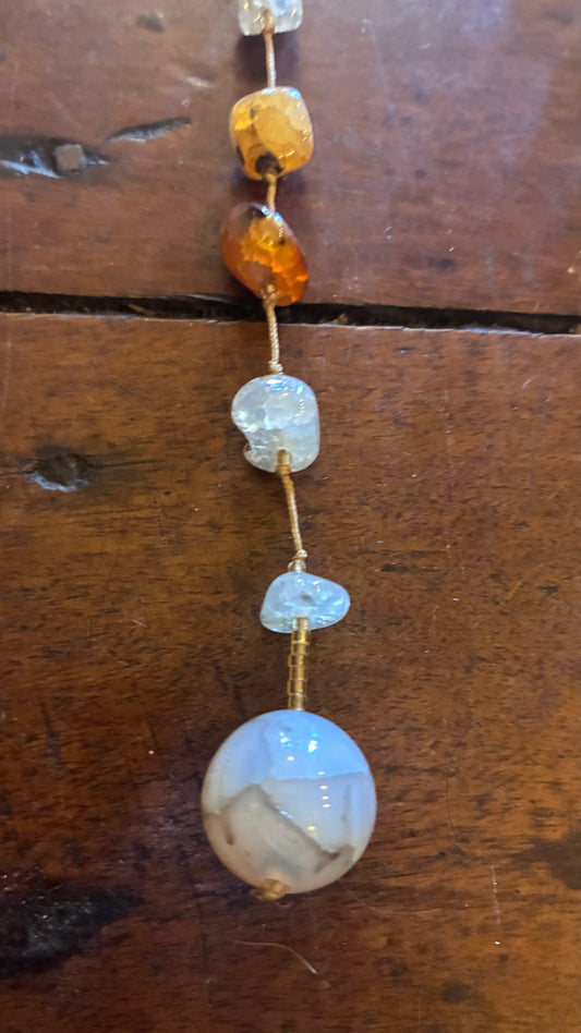 Shakell Precious Stones Lariat / Necklace - Mixed Gemstones