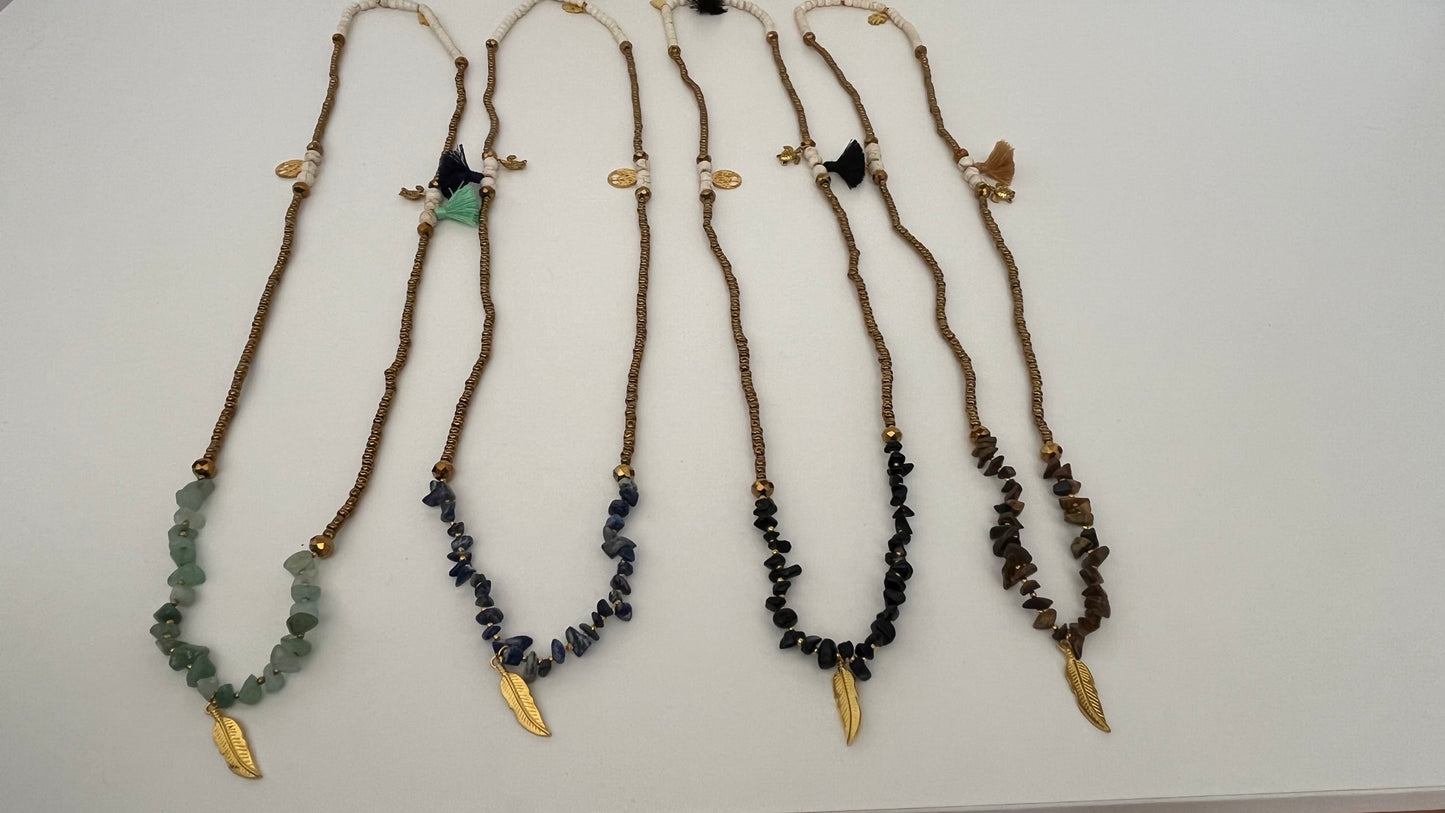 Papaya Bracelet / Necklace Beads - Black/Mint/Brown/Navy