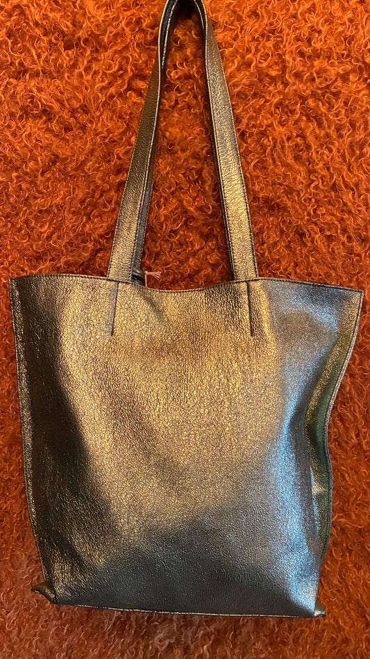 Jenny Tote Bag - Green Glitter Leather