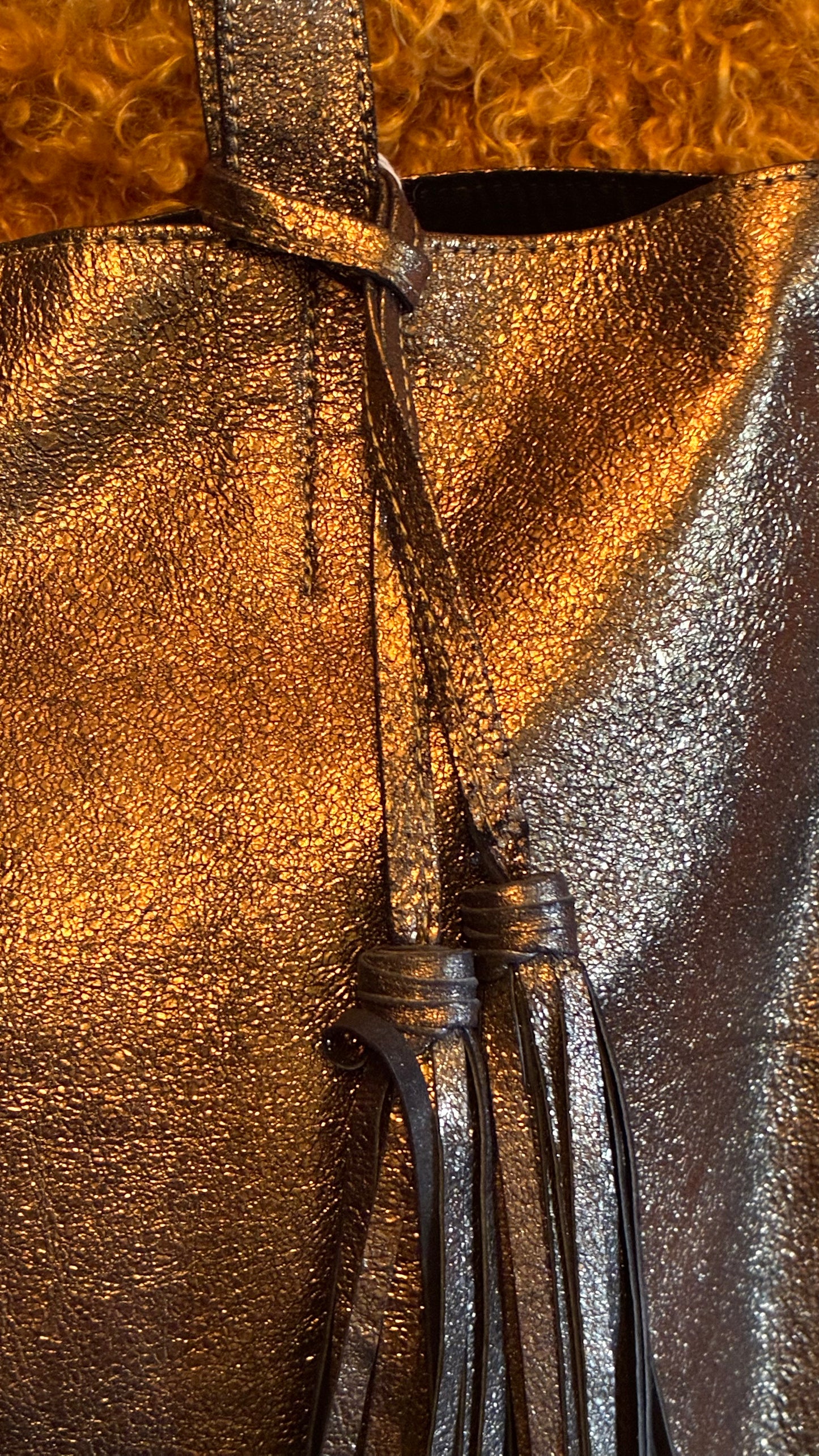 Jenny Tote Bag - Bronze Glitter Leather