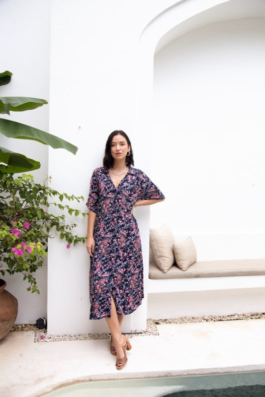 Luka Maxi Dress - Pink Flowers