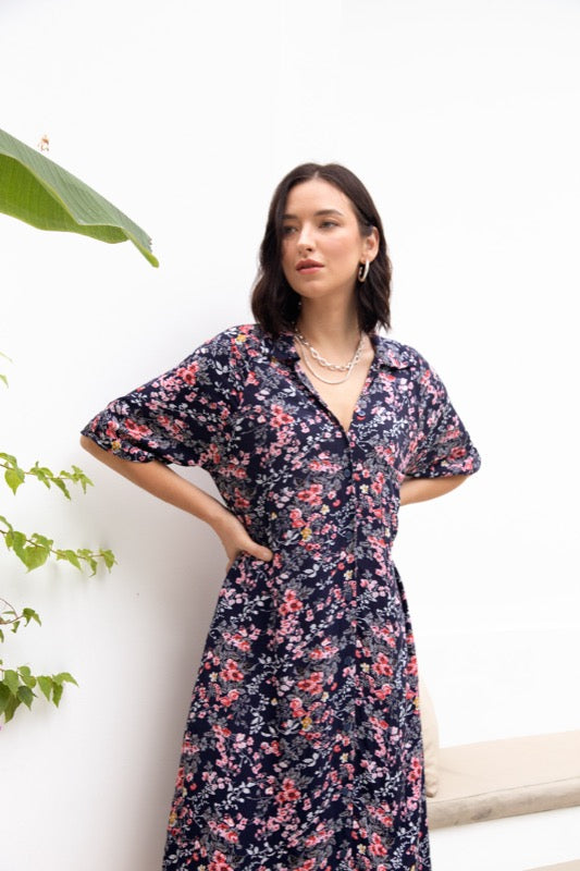 Luka Maxi Dress - Pink Flowers