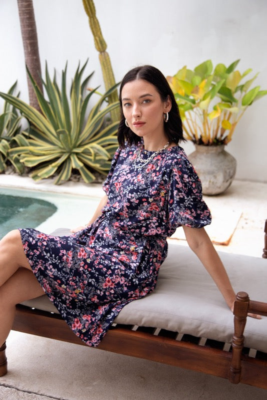 Cassidy Dress - Pink Flowers