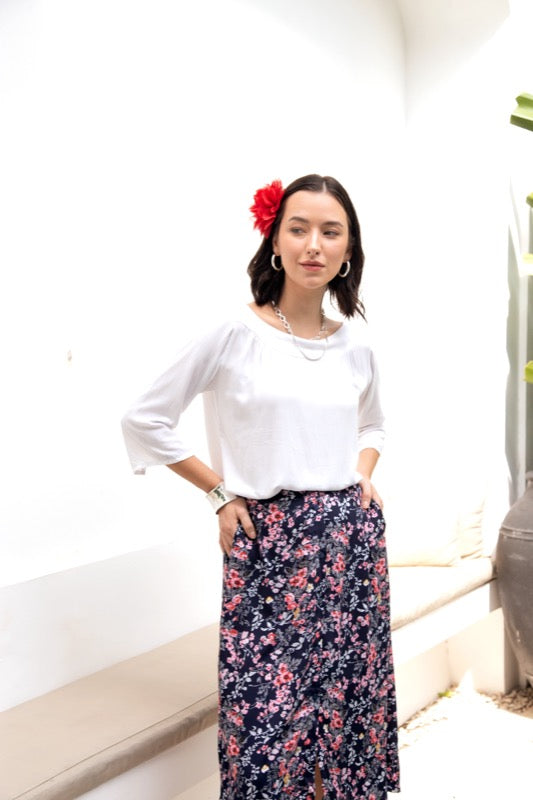 Celeste Skirt - Pink Flowers