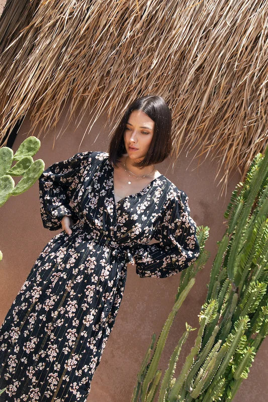 Karrina Dress L/S - Cherry Blossom Lurex
