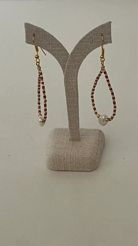 Devibe Pearl Dangles - Plum