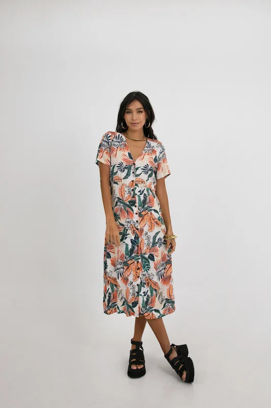 Edith Dress - Peach Iced Tea