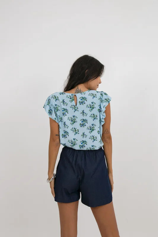 Laguna Top - Blue Danube Floral