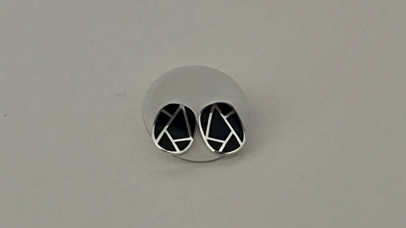 Art Deco Studs - Black Onyx