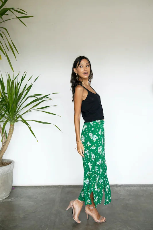 Maureen Skirt - Vintage Green Floral