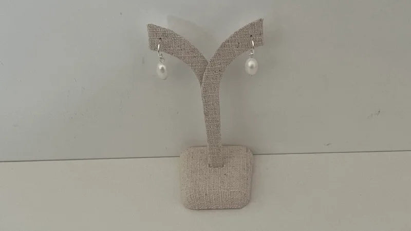 Pearl Droplet Earrings - Silver