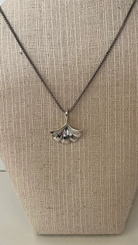 Fig Leaf Pendant - Blackened Silver
