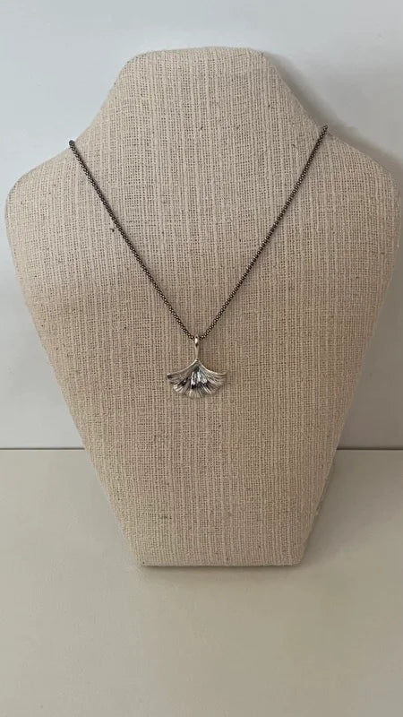 Fig Leaf Pendant - Blackened Silver