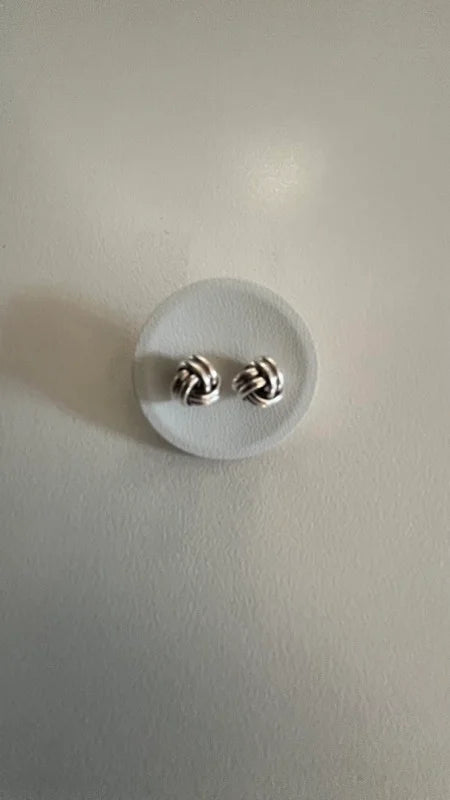 Get Knotted Studs - Blackened Silver