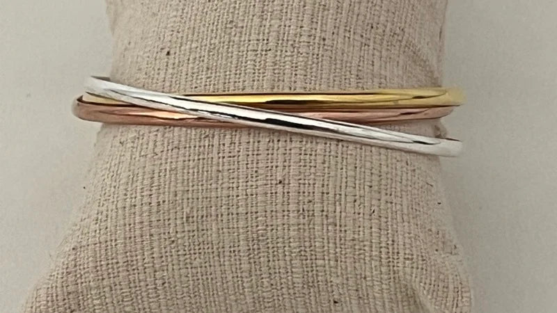 3 Dream Bangles - Silver, Gold & Rose Gold