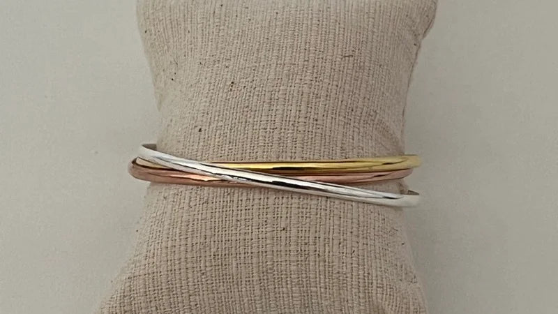 3 Dream Bangles - Silver, Gold & Rose Gold