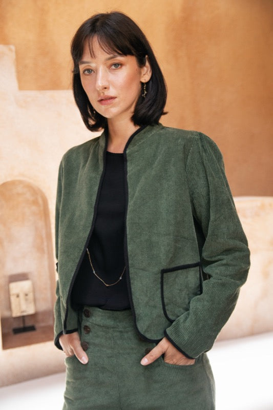 Faith Corduroy Jacket - Olive