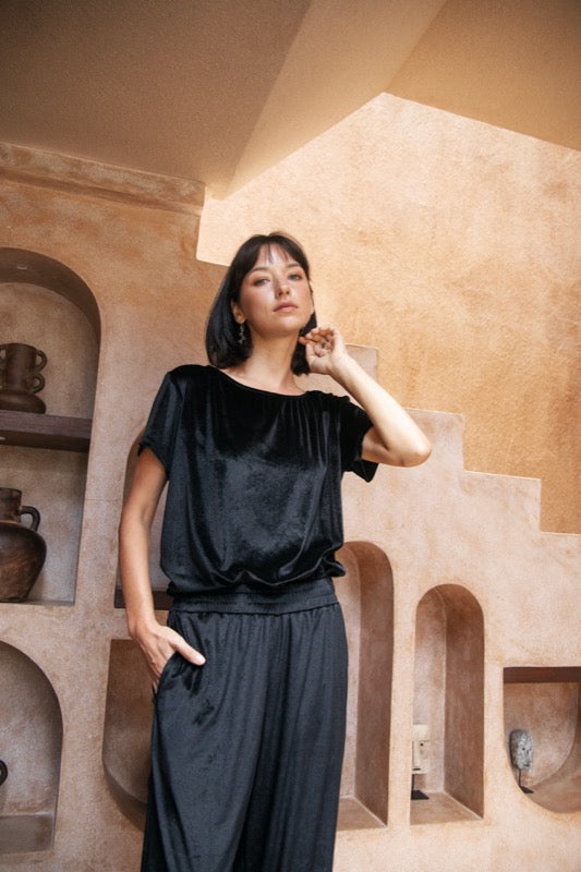 Marilyn Top - Black Velvet
