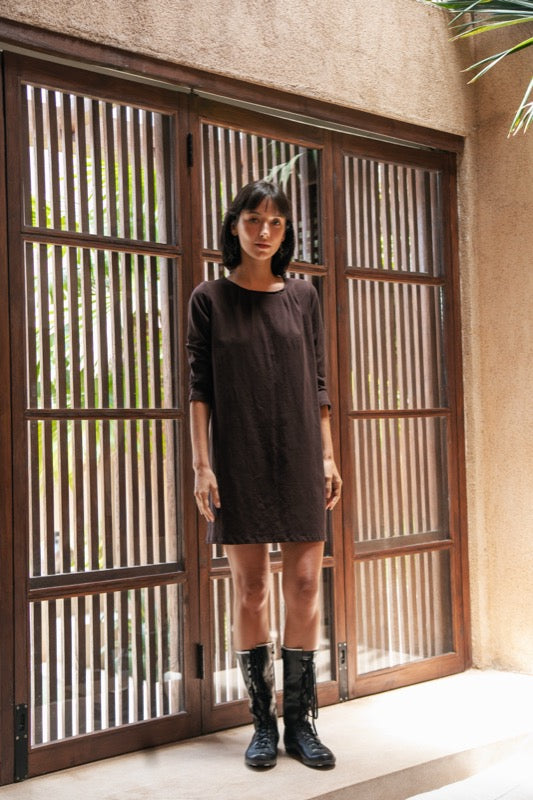 Leona Dress - Espresso Jersey